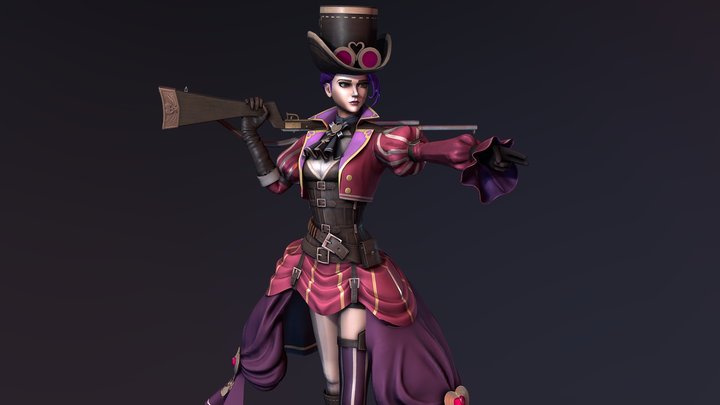 Steampunk girl 3D Model