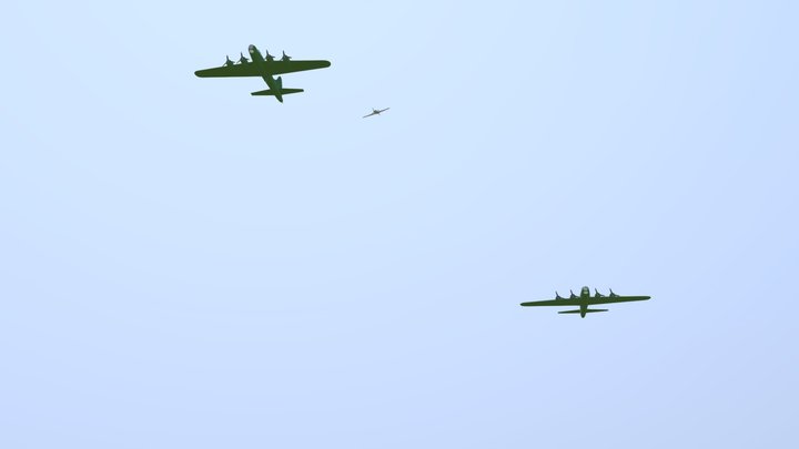 11 B-17's destroyed in about 10 minutes 3D Model