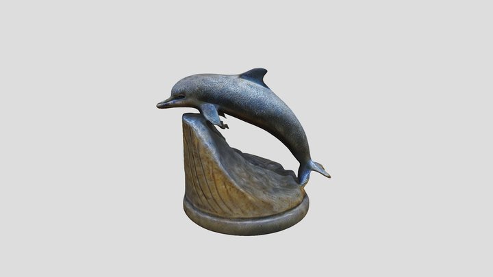 dolphin statue 2 3D Model