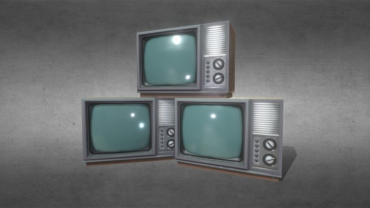 Low poly gameready Old TV's PBR 3D Model