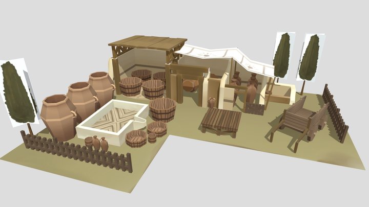 鄉村場景 3D Model