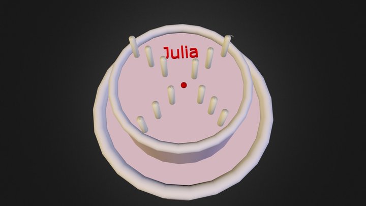 Birthday cake for my sister 3D Model