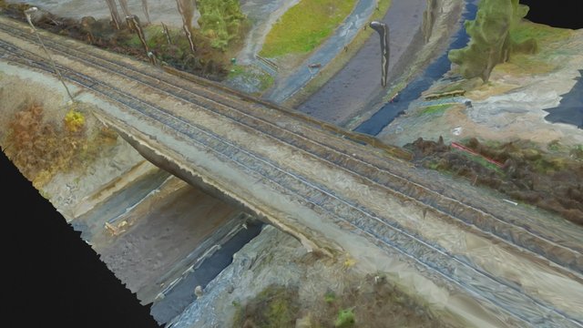 Railroad bridge textured 3D Model