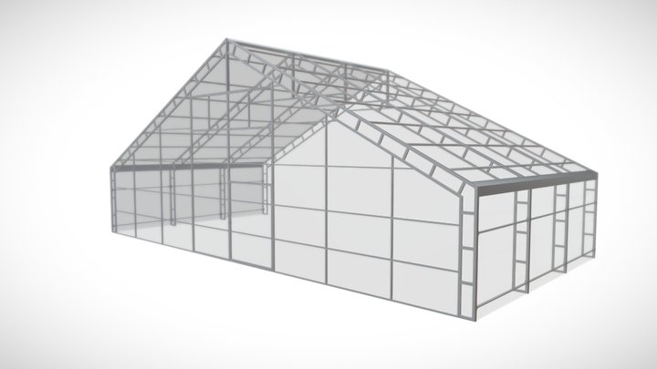Теплица Ударница Промышленная 3D Model