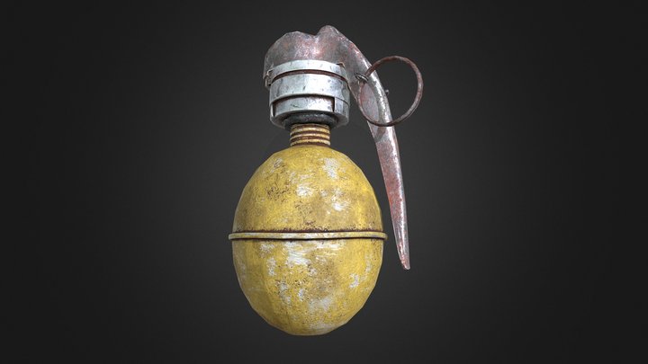 French WWI Egg Hand Grenades 3D Model