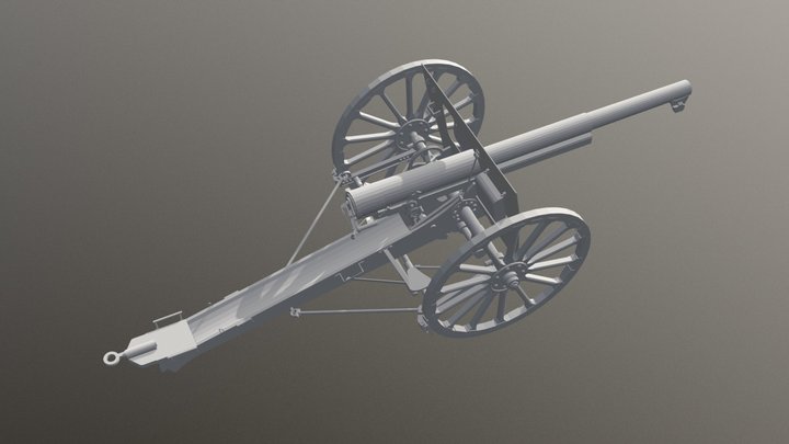 SOLUNSKI FRONT Poljski Top 75 mm Mle 1897 3D Model