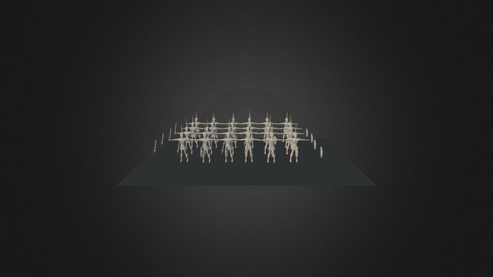 Sprtan Soldiers in formation 3D Model
