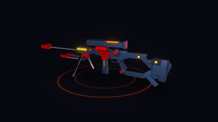 LowPoly SniperGun 3D Model