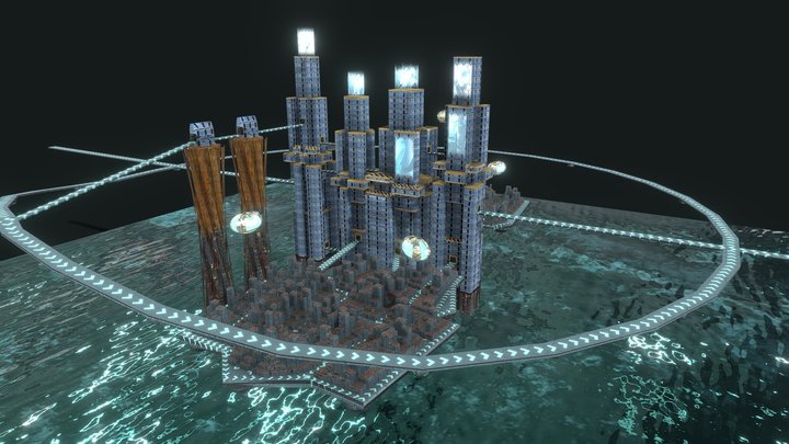 city over water 3D Model