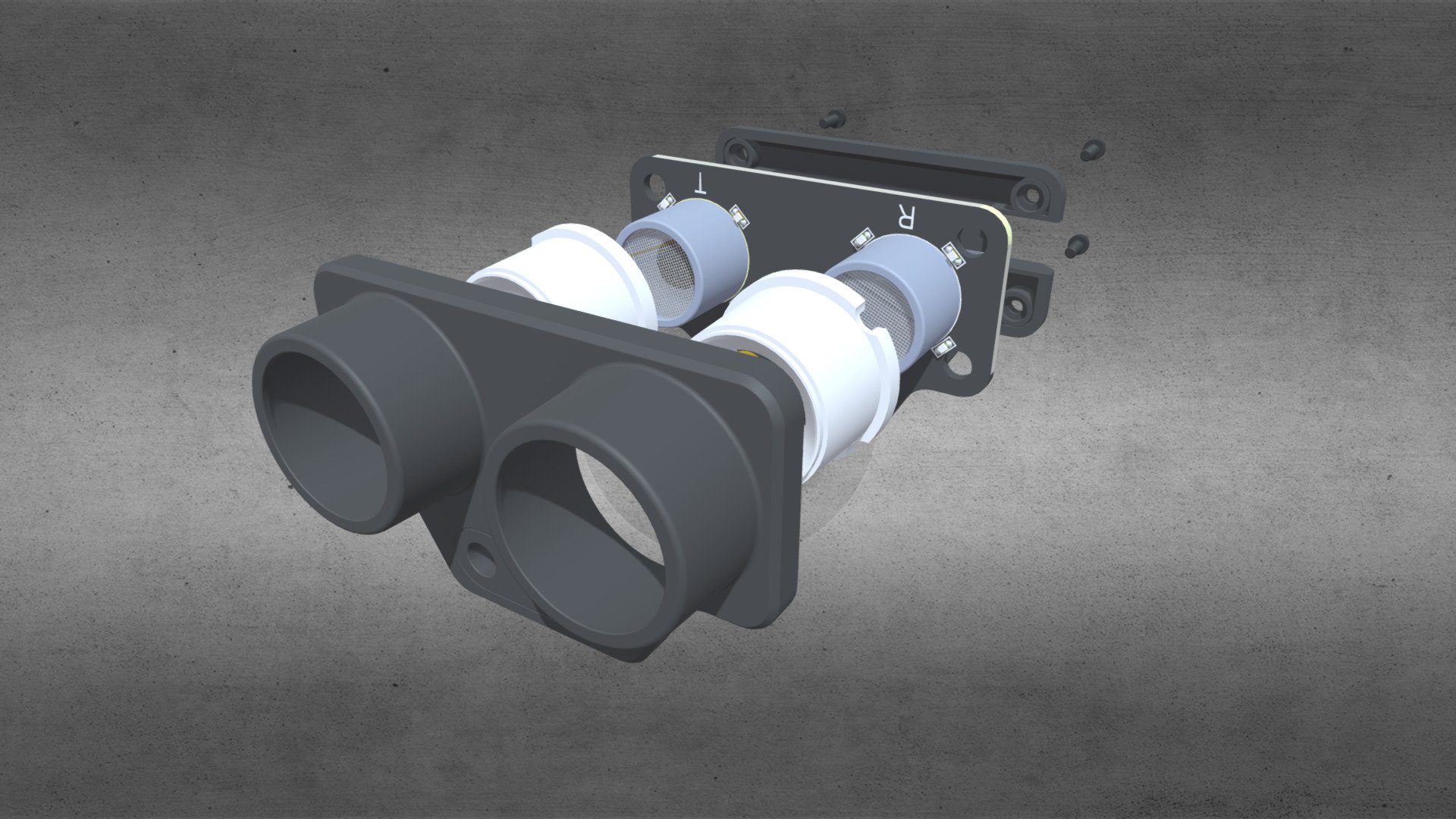 Ultrasonic sensor mBot2 — Sketchfab embed 3D viewer