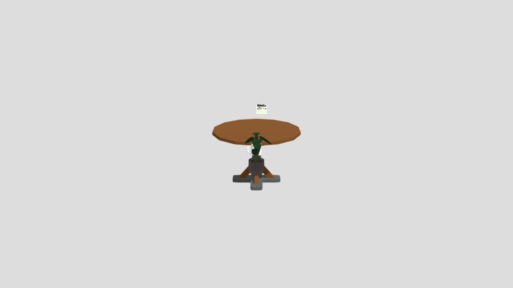 3D low poly coffee table set