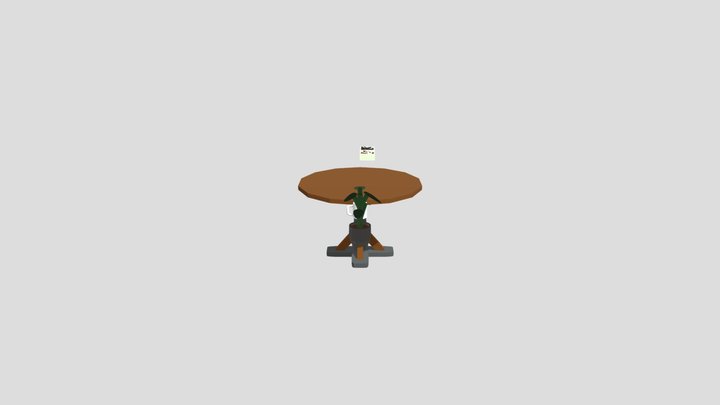 3D low poly coffee table set