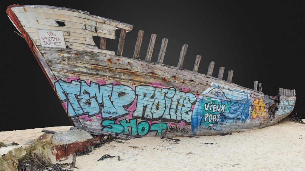 Large Wreck Boat