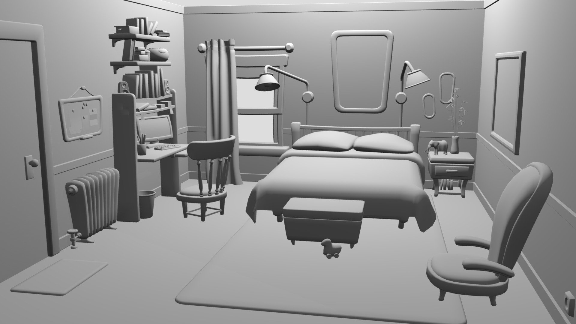 Bedroom model - Download Free 3D model by Tasha.Lime [b6c047c] - Sketchfab