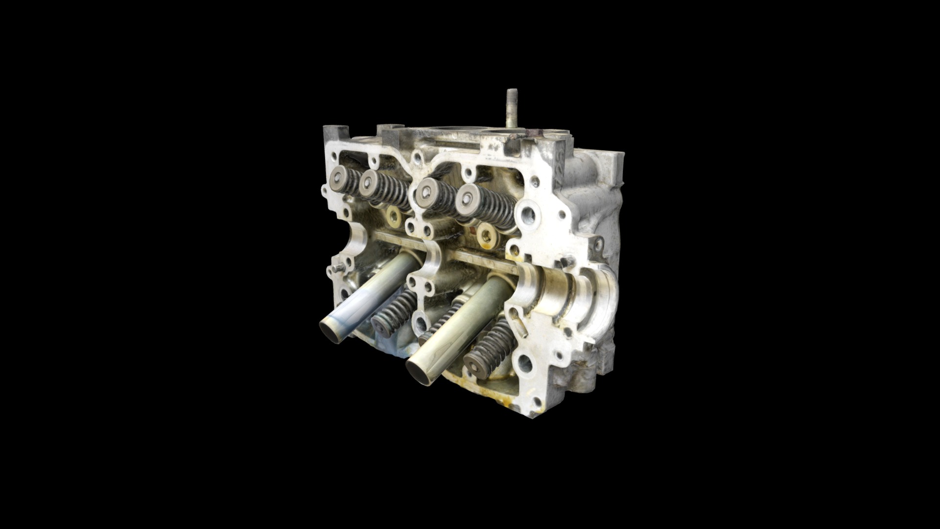 3D model Subaru Engine Head - This is a 3D model of the Subaru Engine Head. The 3D model is about a metal object with a hole in it.