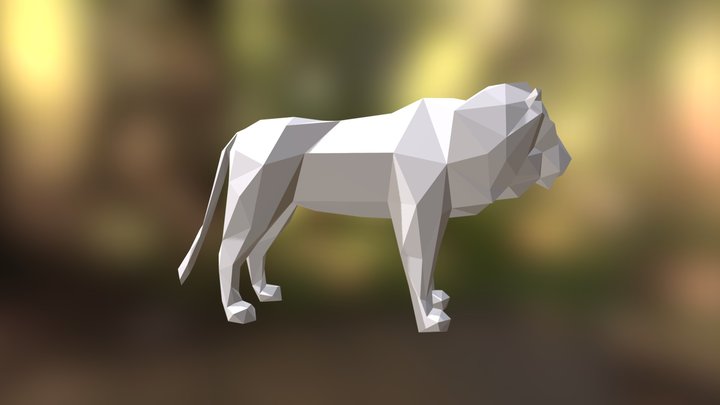 Lion low poly model for 3D printing 3D Model