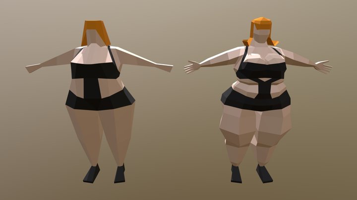 lowpoly woman 3D Model