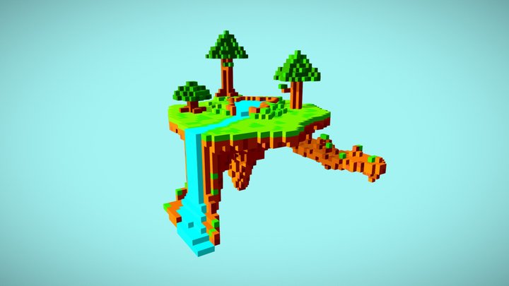 Floating rock the in sky 3D Model