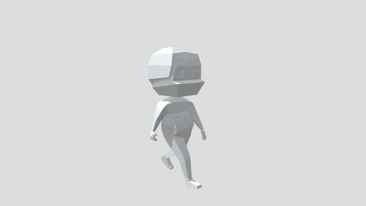 low poly character walk cycle