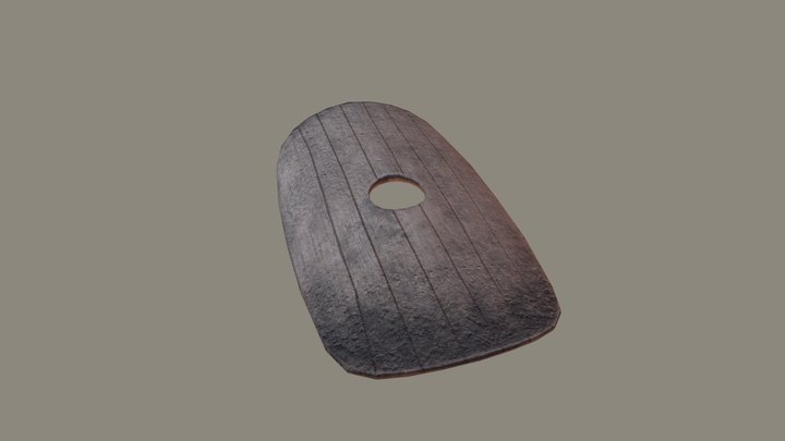 Low-poly old practice shield 3D Model