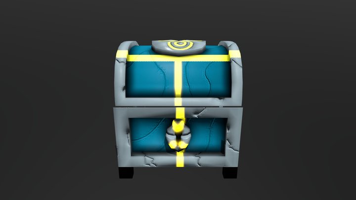 Magic Chest with Glow Effects 3D Model