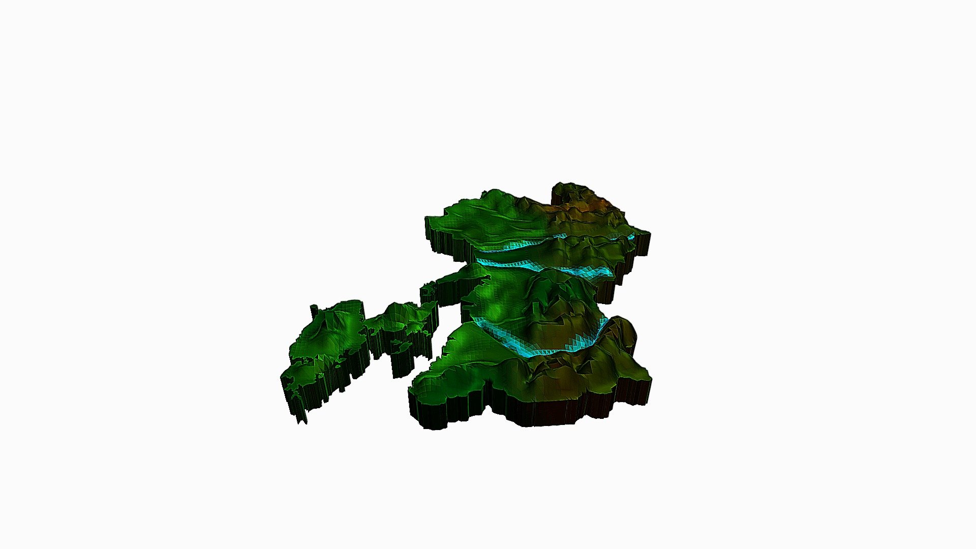 日本国「熊本県立体地図」遠隔復元模写STL — Sketchfab embed 3D viewer