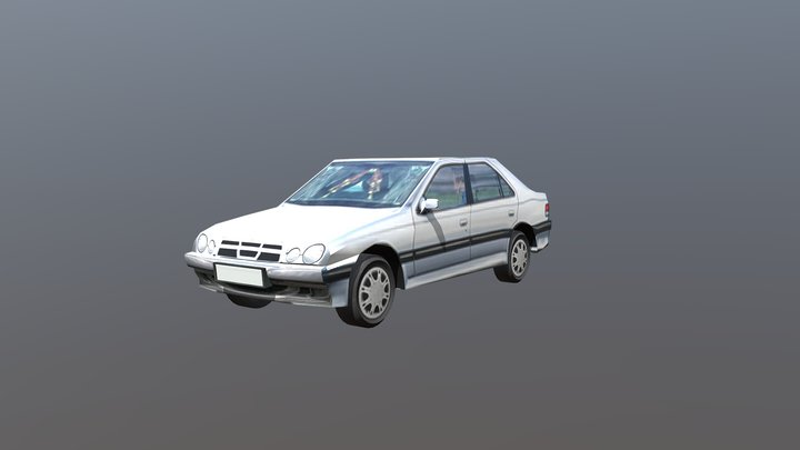 1990s European Sedan Car 3D Model