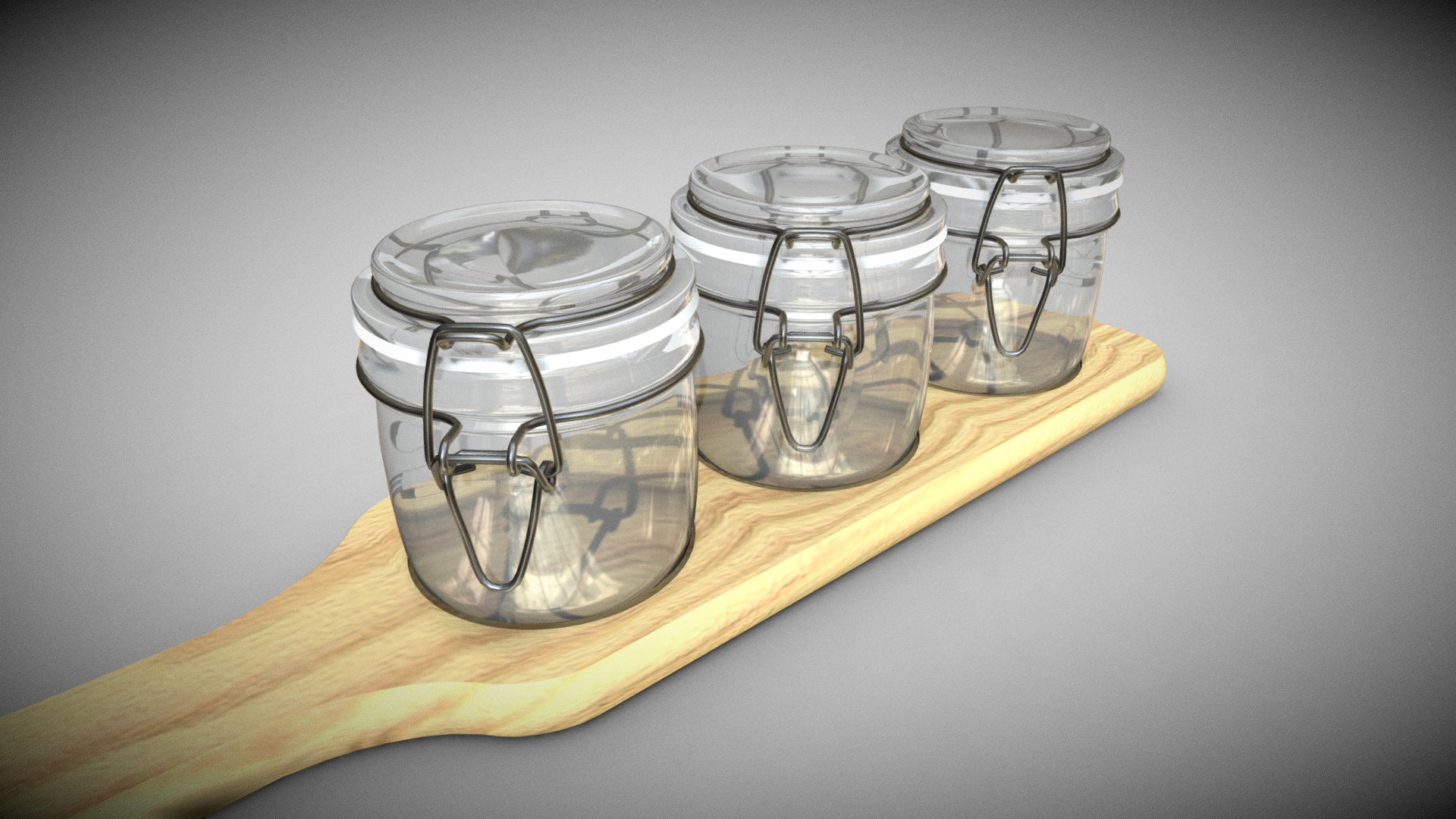 3D model Kitchen Hold Jar Stand - This is a 3D model of the Kitchen Hold Jar Stand. The 3D model is about a group of glass containers.