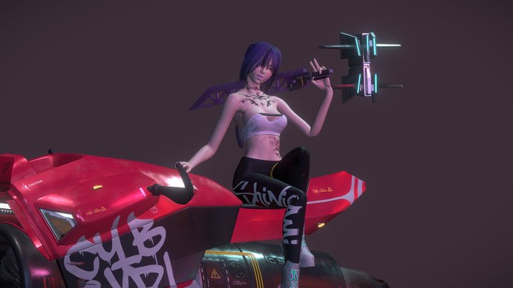Cyber Girl 3D Model