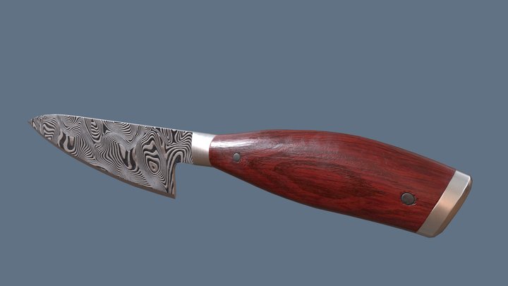 Damascus Steel Knife 1 3D Model
