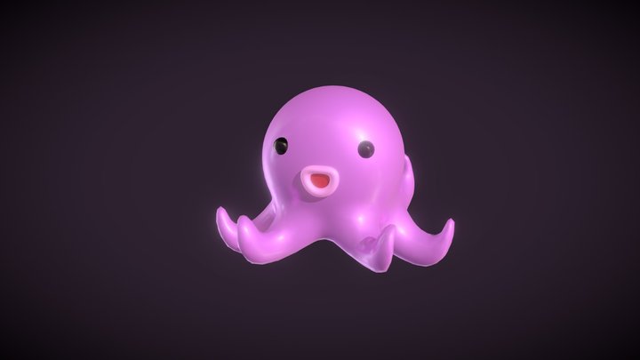 Cute Squid 3D Model