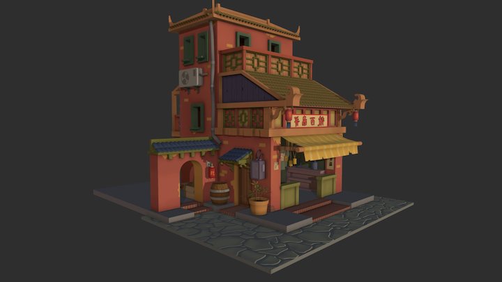 China Town - Polycount Challenge - WIP 3D Model