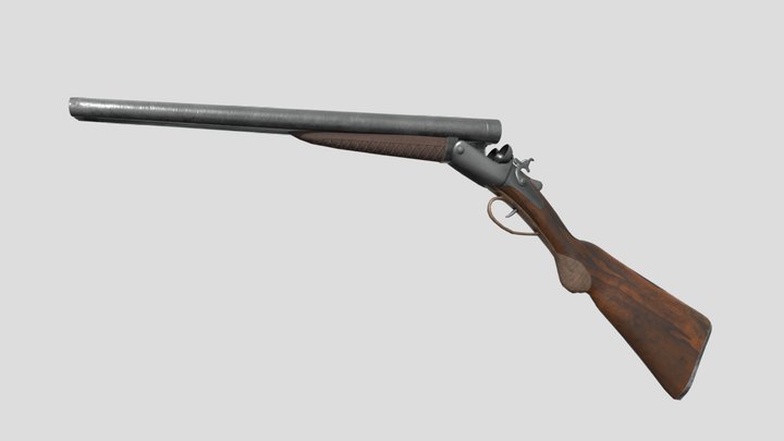 Double Barrel Shotgun 3D Model