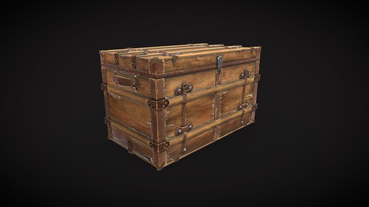 Wooden Chest 3D Model