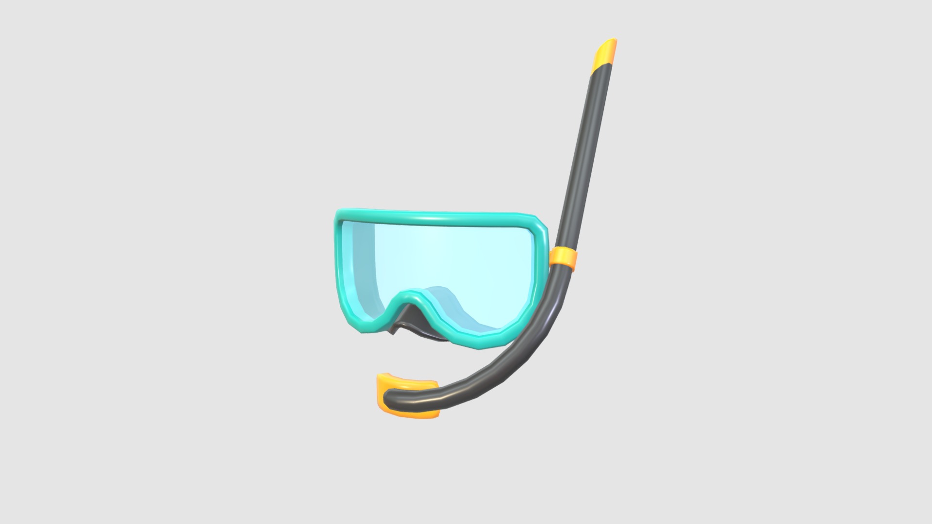 3D model Diving Mask - This is a 3D model of the Diving Mask. The 3D model is about a blue and yellow logo.