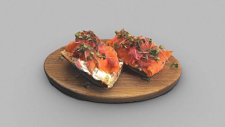 Salmon tartine 3D Model