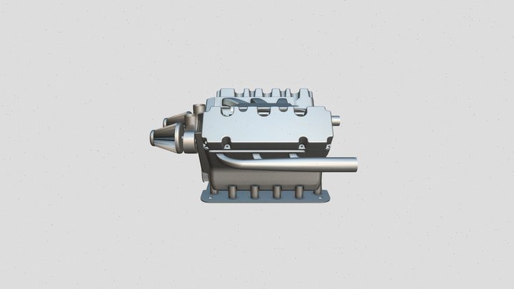 Engine Assembly - V6 engine 3D Model