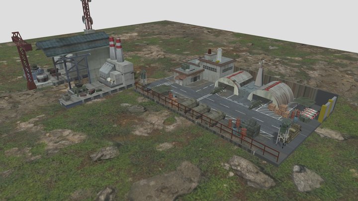 Modular Military Airbase & Industrial Outpost 3D Model