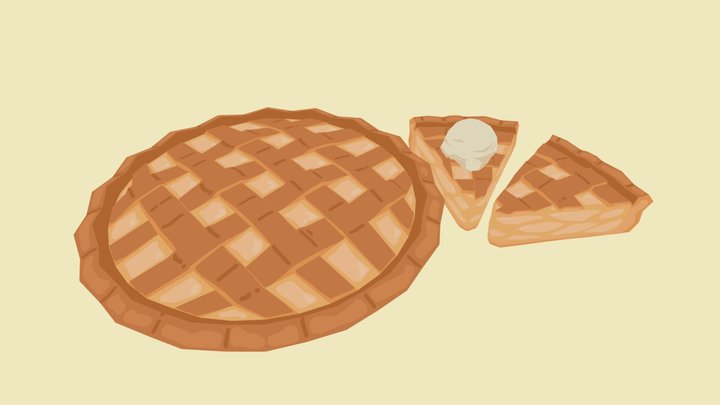 Stylised Apple pie 3D Model