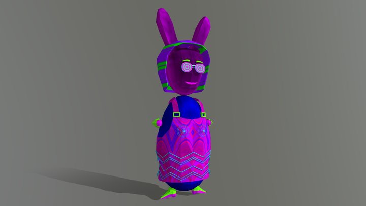 Mashera Rabbit  LOWPOLY  character 3D Model