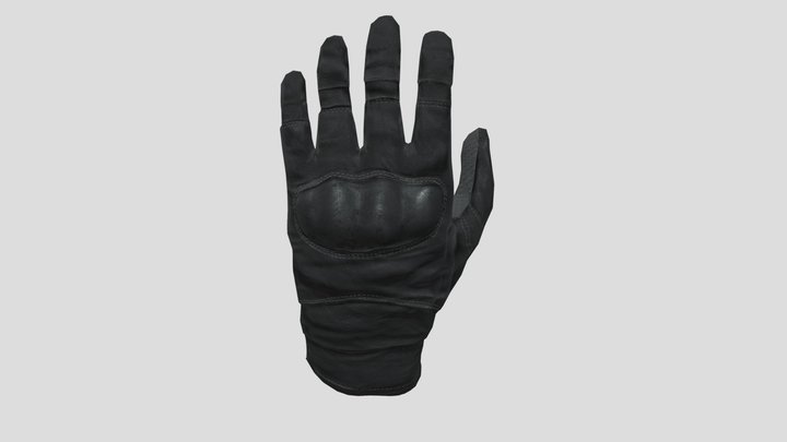 Black Military Tactical Glove 3D Model