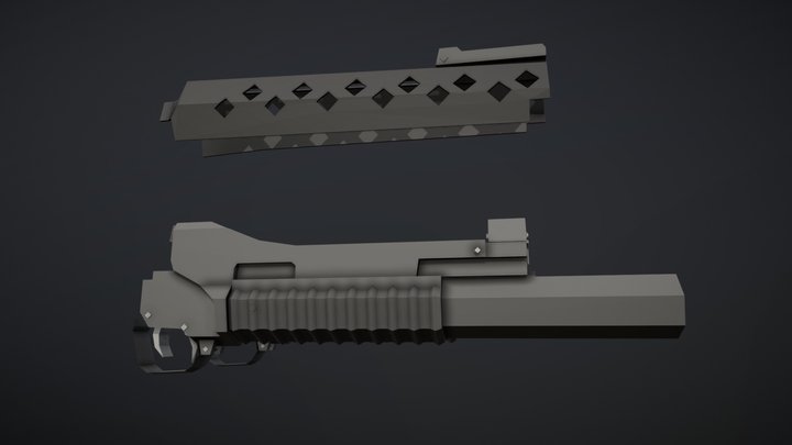 Low-Poly M203 Underbarrel Grenade Launcher – Modello 3D gratuito STL