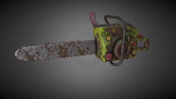 Rusty Chainsaw 3D Model