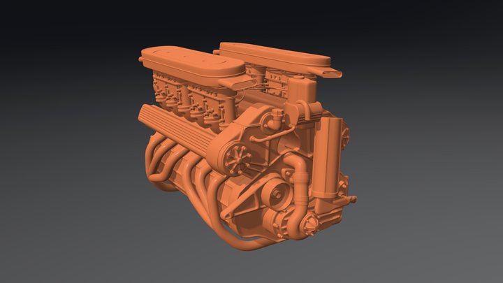 Lamborghini Miura V12 Engine 3D Model