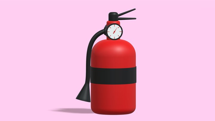 Cartoon Fire Extinguisher 3D Model