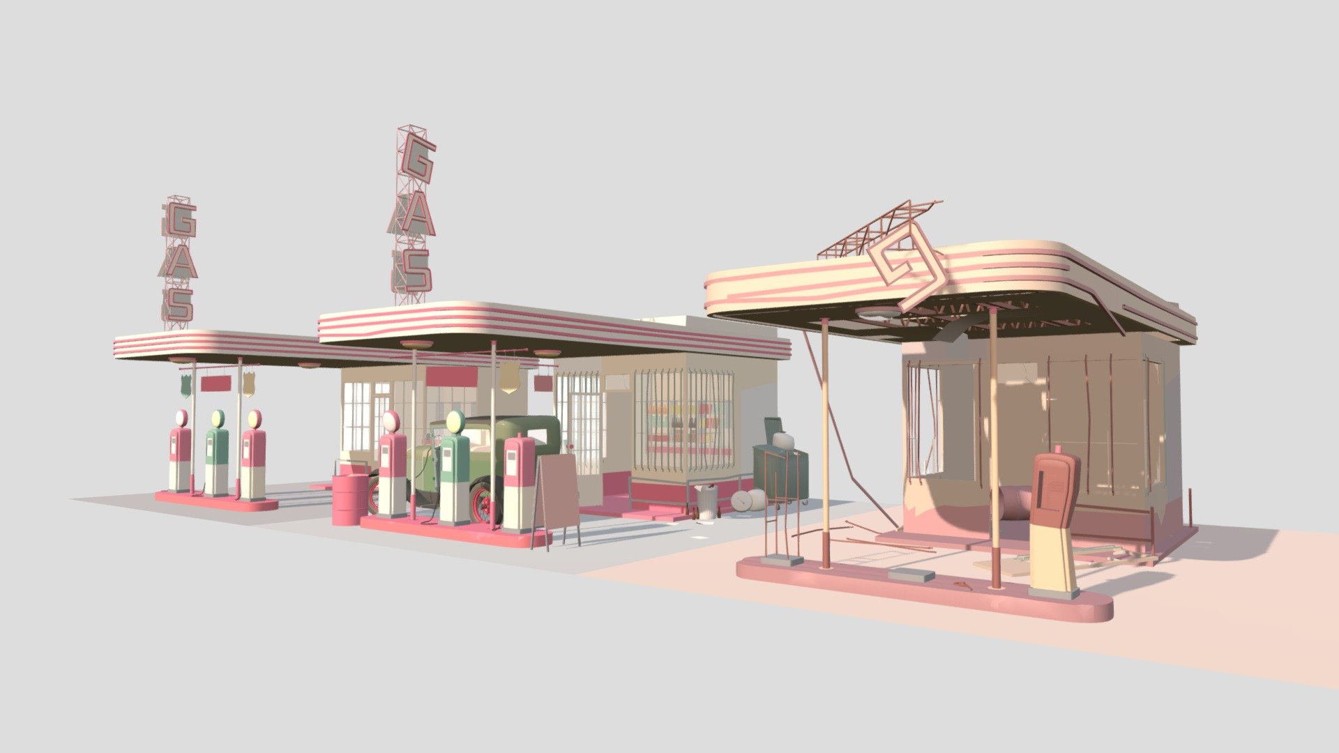 gas stations fixed Download Free 3D model by John_Constantine