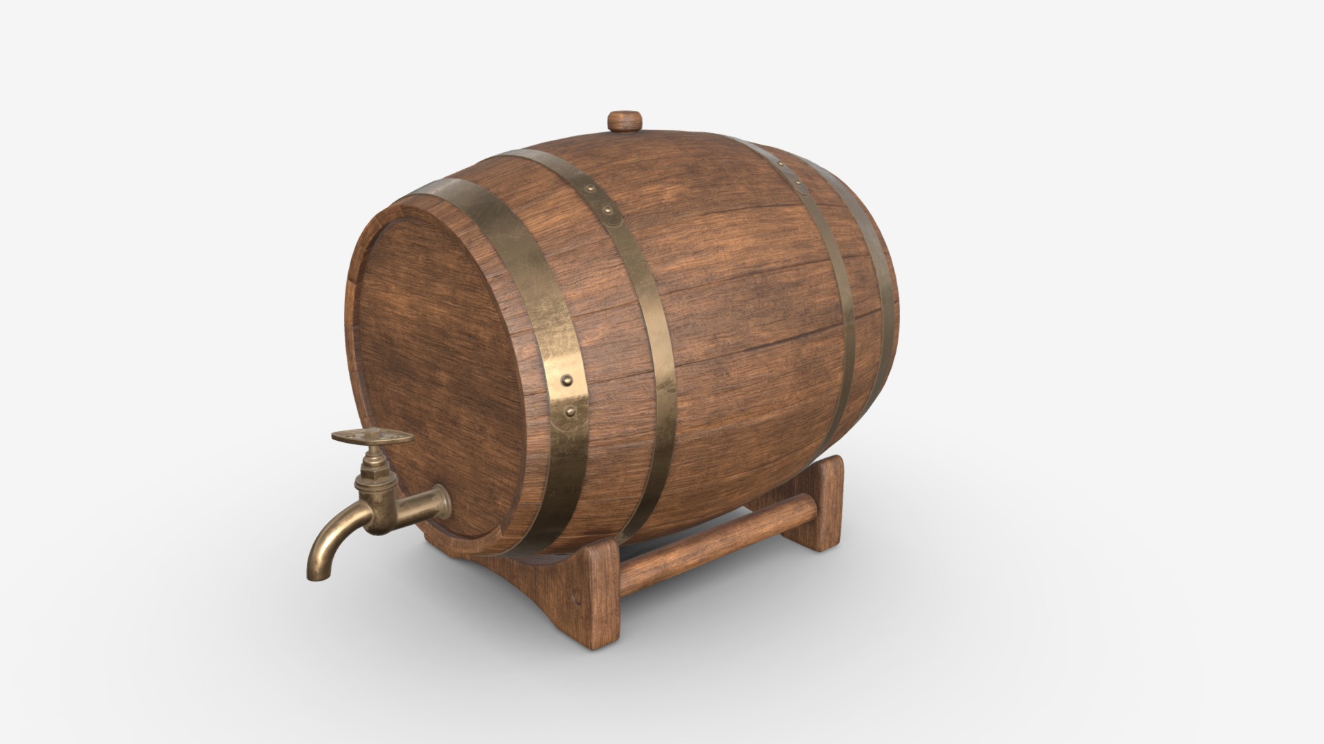 3D model wooden beer barrel 01 - This is a 3D model of the wooden beer barrel 01. The 3D model is about a wooden barrel with a handle.