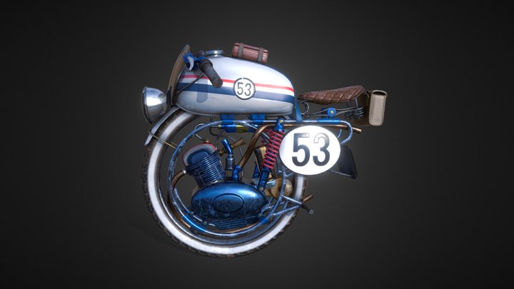 Vintage Monobike "La Coccinelle" 3D Model