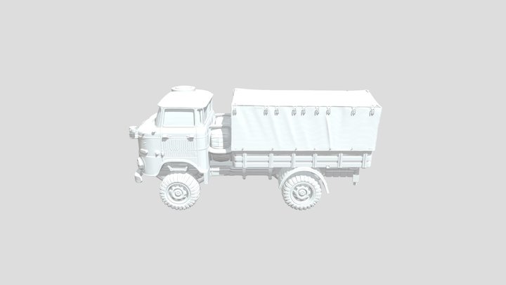 IFA_W50_L_ Flat Bed_ Truck_1980_1000_0001 3D Model