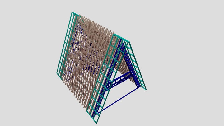 Residential Cold-Formed Steel A-Frame Building 3D Model